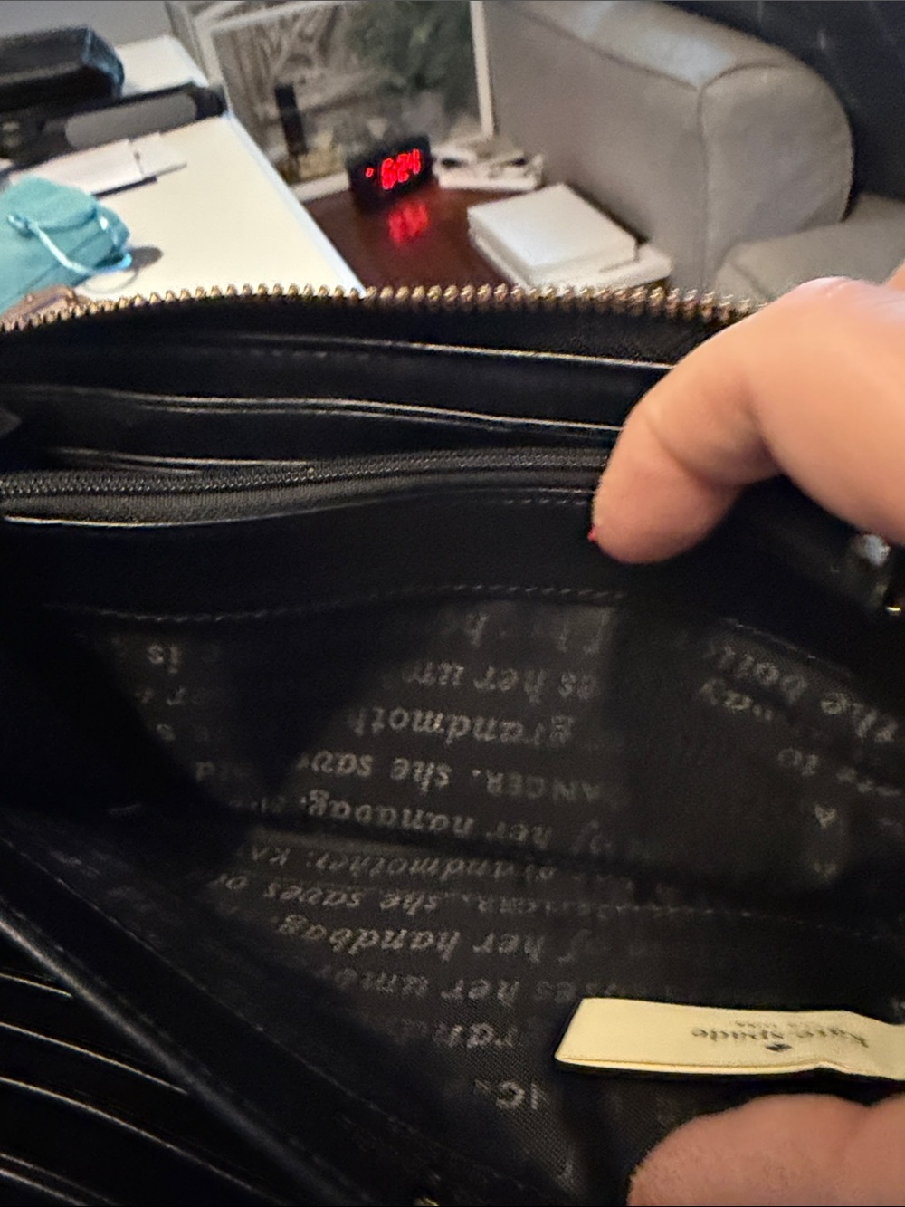 Storybook Kate Spade Black Confetti Zip Wallet - Picture 9 of 10
